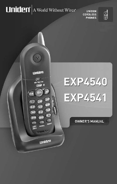 Uniden EXP4540/4541 Cordless Phone Owner's Manual - cover page
