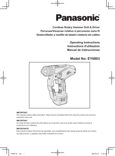 Panasonic EY6803-MUL Manual - cover page