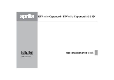 Aprilia ETV Mille Caponord ABS Use and Maintenance Book - cover page