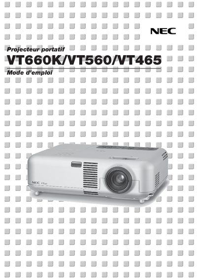 NEC VT660K/VT560/VT465 User Manual - cover page
