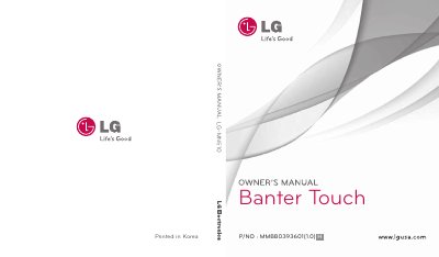 LG Banter Touch MN510 User Manual - cover page