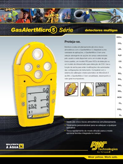 BW Technologies GasAlertMicro 5 Gas Detector Product Leaflet - cover page