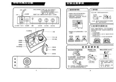 Sampo ES-821T Washing Machine User Manual