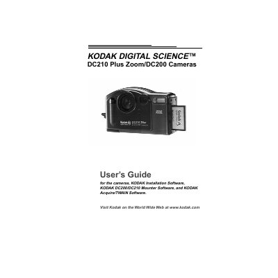 Kodak DC210 Plus Zoom / DC200 Camera User Manual