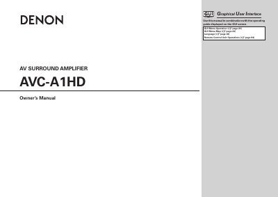 Denon AVC‑A1HD AV Surround Amplifier Owner's Manual - cover page