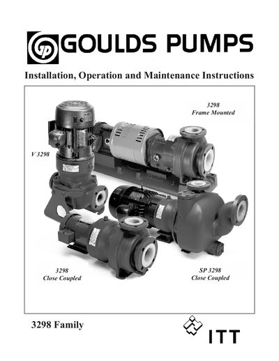 Goulds 3298 Family Installation Operation and Maintenance Instructions - cover page