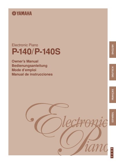 YAMAHA P-140/P140S Owner's manual - cover page