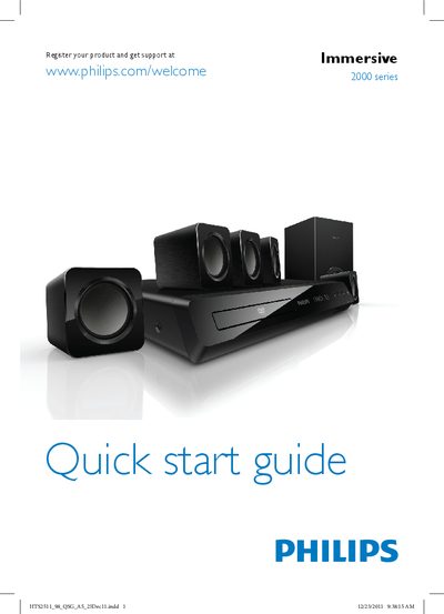 Philips Immersive 2000 Series Quick Start Guide - cover page