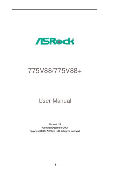 ASRock 775V88/775V88+ User Manual