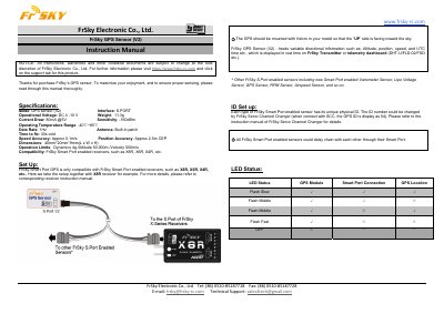 FrSky GPS Sensor V2 Instruction Manual - cover page