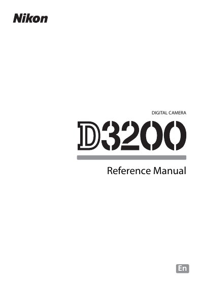 Nikon 3200user manual - cover page