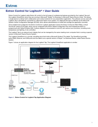 Extron Control for Logitech User Guide - cover page