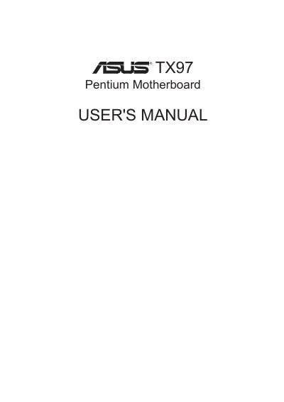 ASUS TX97 Motherboard User Manual - cover page