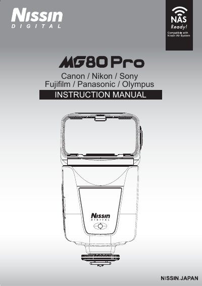 Nissin MG80 Pro Wireless Flash Commander Instruction Manual - cover page