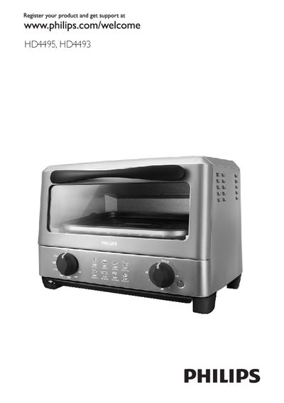 Philips HD4495 and HD4493 Toaster Oven User Manual - cover page