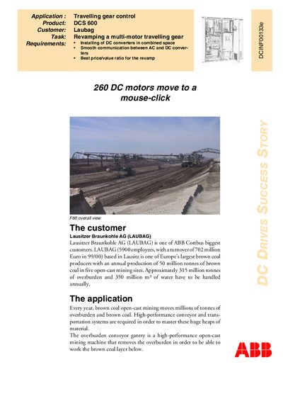 ABB DCS 600 Application Note – 260 DC Motors Controlled by One Mouse Click - cover page
