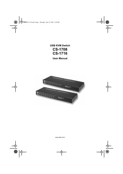 ATEN CS-1708/CS-1716 User Manual - cover page