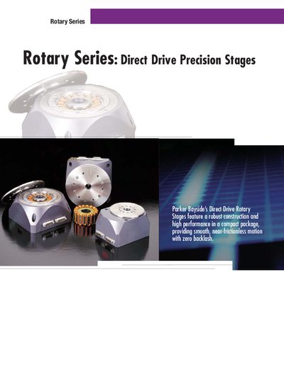 Parker Rotary Series Direct Drive Precision Stages Manual - cover page