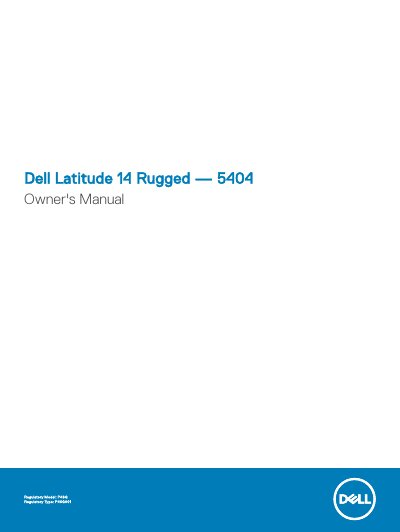 Dell Latitude 14 Rugged 5404 Service Manual - cover page