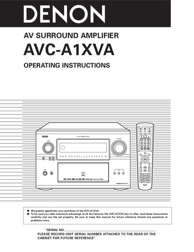 Denon AVC-A1XVA AV Surround Amplifier User Manual - cover page