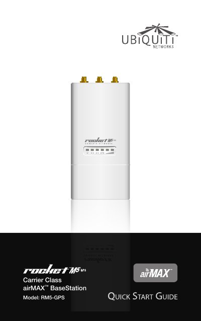 Ubiquiti Networks RocketM5 GPS RM5-GPS Quick Start Guide - cover page