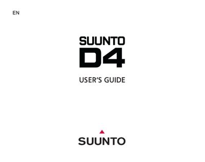 Suunto D4 Diving Computer User Manual - cover page