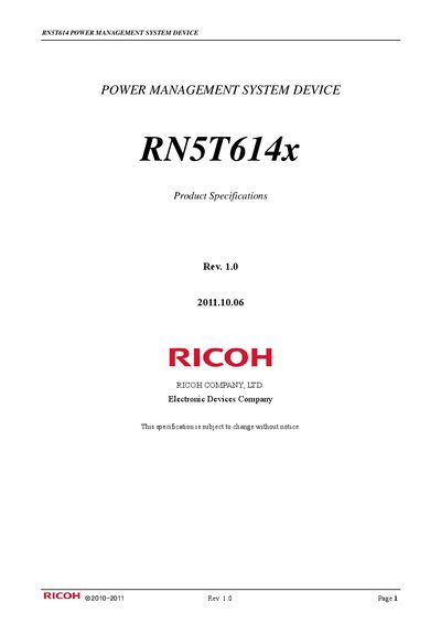 RICOH RN5T614x handbook - cover page