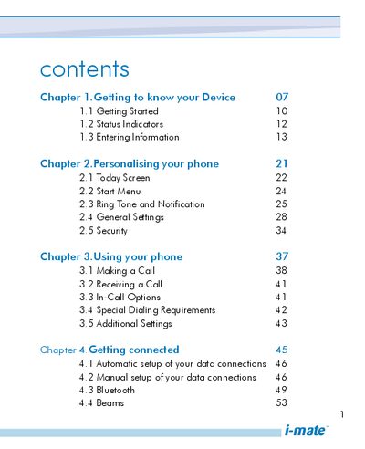 i-mate JAQ3 Phone User Manual - cover page