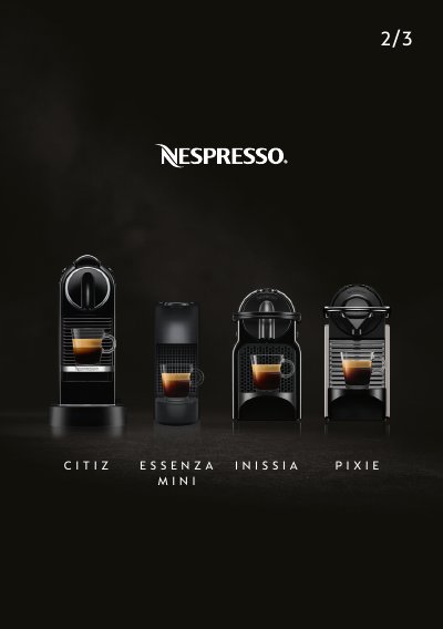 Nespresso Citiz Pixie Coffee Machine User Manual - cover page