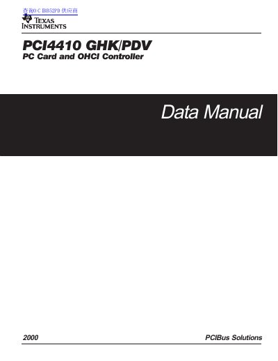 Texas Instruments PCI4410 PC Card and OHCI Controller Data Manual