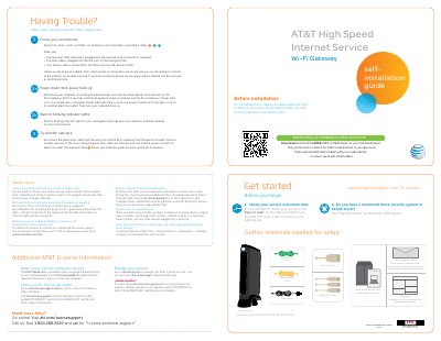 AT&T 3600HGV WiFi Gateway Installation Guide - cover page