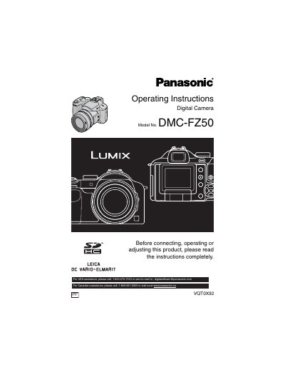 Panasonic DMCFZ50-MULTI camera Manual
