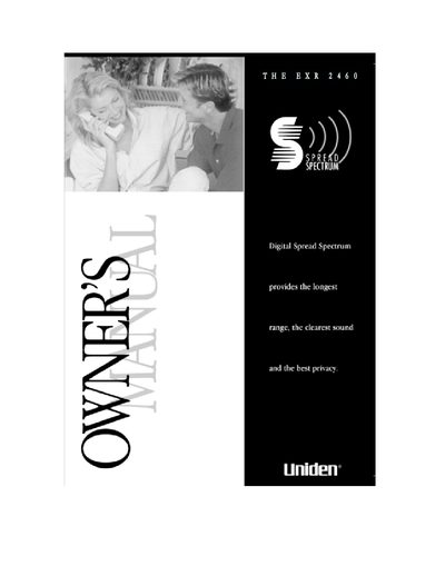 Uniden EXR2460 Cordless Telephone Owner's Manual - cover page
