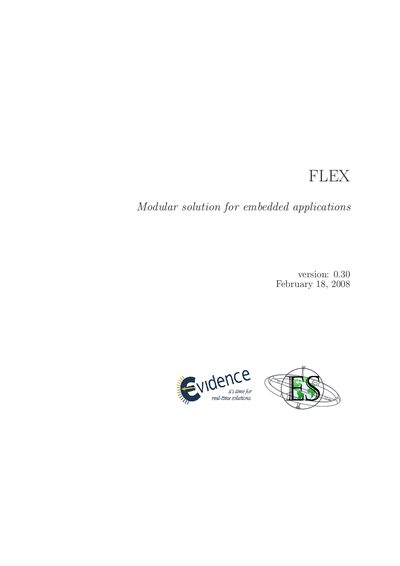 EVIDENCE FLEX Modular solution for embedded applications version: 0.30 February 18 2008 - cover page