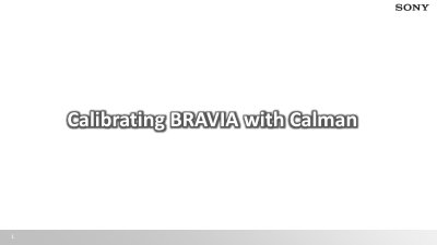 Sony BRAVIA MASTER Series Calman Calibration Guide - cover page