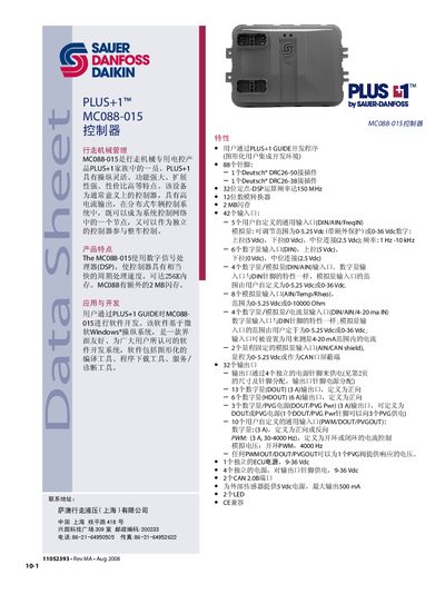 PLUS+1 MC088-015 Controller User Manual - cover page