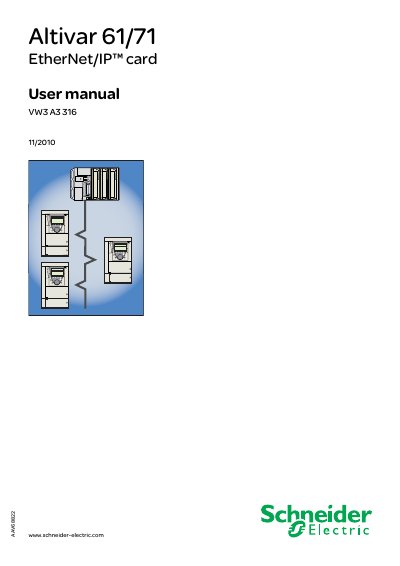 Schneider Electric Altivar 61/71 EtherNet/IP Card User Manual - cover page