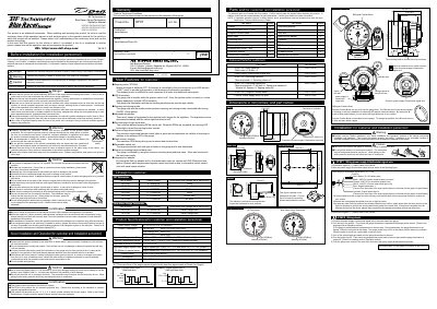 DEFI DF07 Tachometer & Blue Racer Gauge Operation Manual - cover page