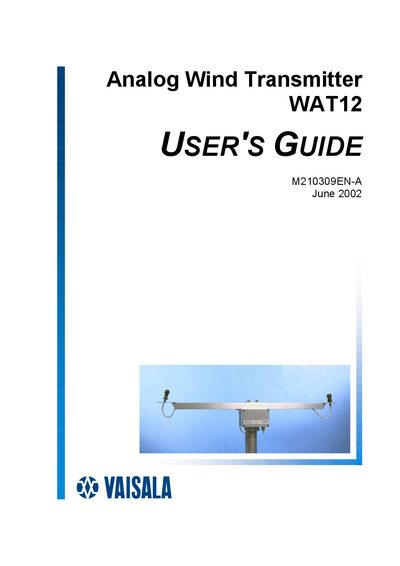 Vaisala WAT12 User Manual - cover page