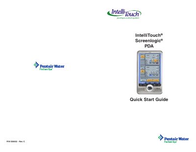 Pentair IntelliTouch ScreenLogic PDA Quick Start Guide - cover page