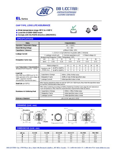 DB LECTRO EL Series Datasheet - cover page