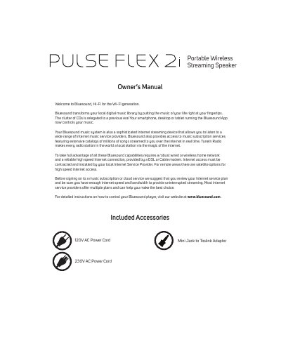 Bluesound PULSE FLEX 2i Owner's Manual - cover page