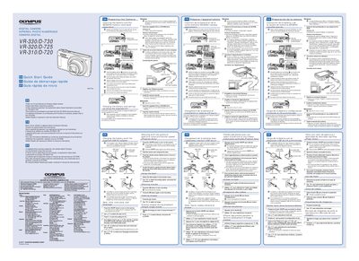 OLYMPUS DIGITAL CAMERA VR-330/D-730 VR-320/D-725 VR-310/D-720 Quick Start Guide - cover page