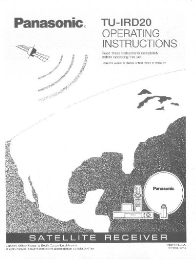 Panasonic TU-IRD20 DSS Receiver Operating Instructions - cover page