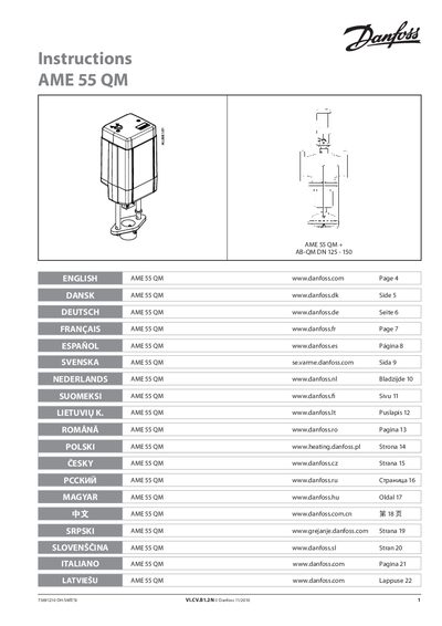 Danfoss AME 55 QM User Manual - cover page