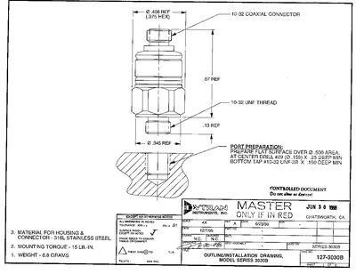3030B Series Accelerometer Performance Specification - cover page