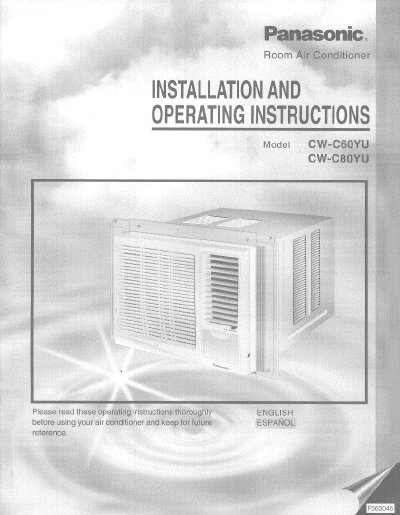 Panasonic CW-C60YU/CW-C80YU installation Manual(1) - cover page