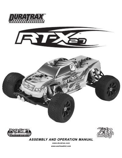Duratrax RT-X Monster Truck Assembly and Operation Manual - cover page