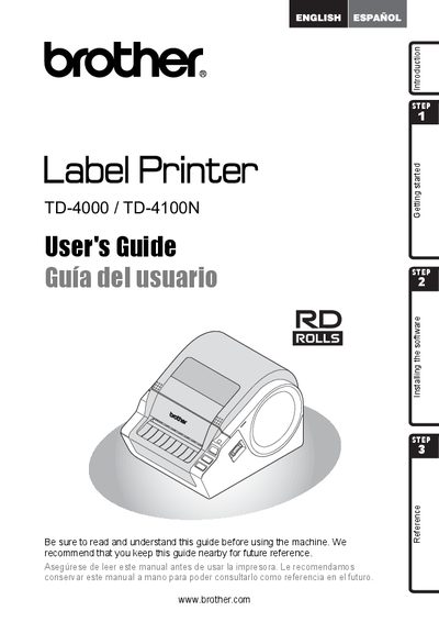 Brother TD-4000/TD-4100N User Manual