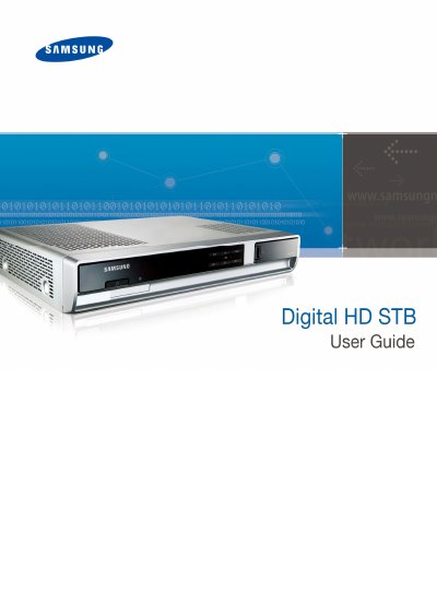 Samsung SMT-H3050 Digital HD Set-top Box User Manual - cover page
